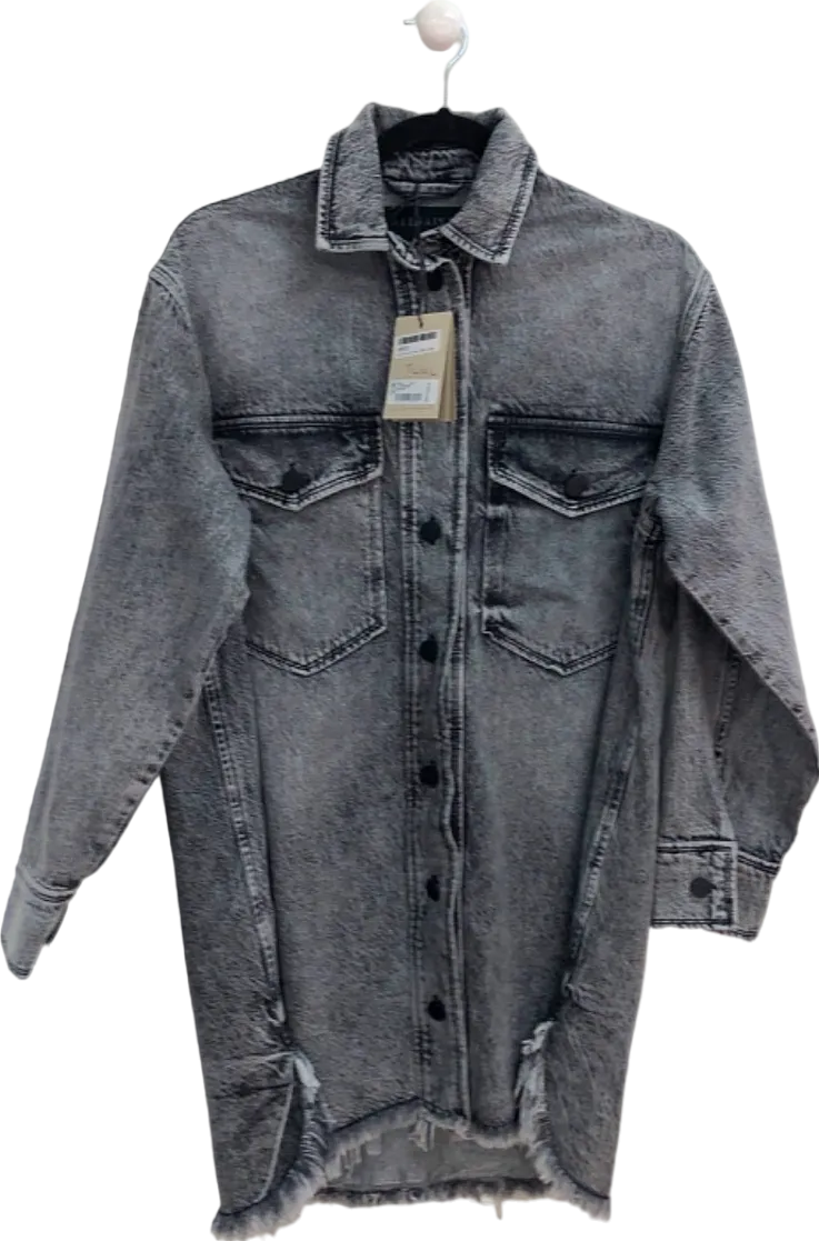 AllSaints Grey Denim Shirt Dress UK Small