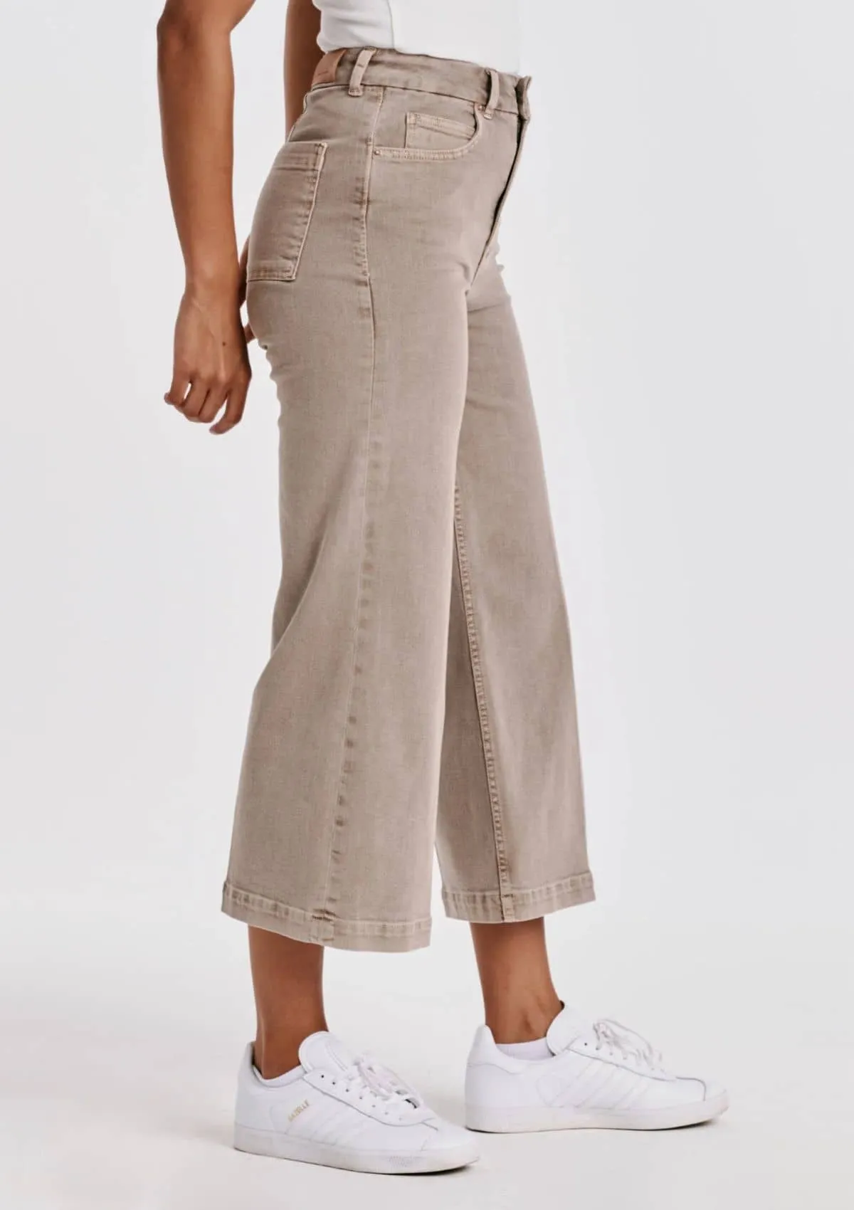 Audrey Super High-Rise Wide Leg Jeans - Cashmere