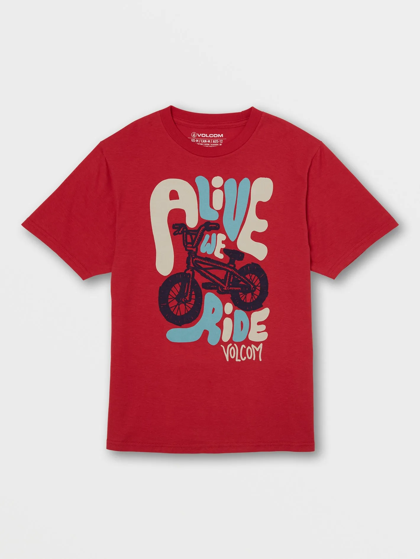 Big Boys Alive We Ride Short Sleeve Tee - Ribbon Red