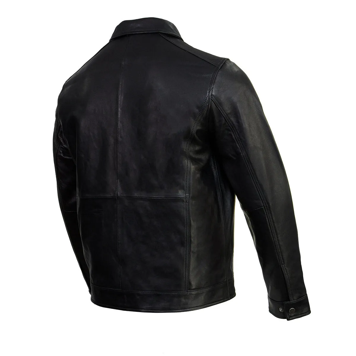 Boston Harbour 1.0 Men's Black New Zealand Lamb Leather Fashion Car Coat Jacket SFM1899