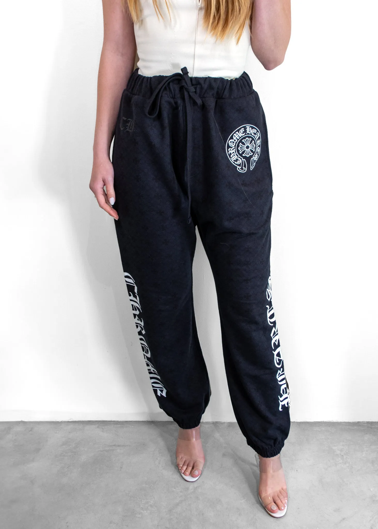 Chrome Hearts Black & White Logo Sweatpants