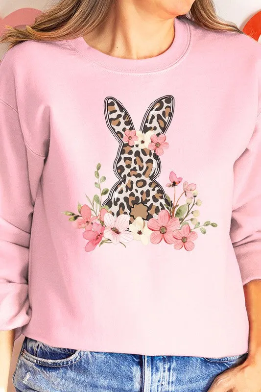 Easter Leopard Bunny Graphic Sweatshirt