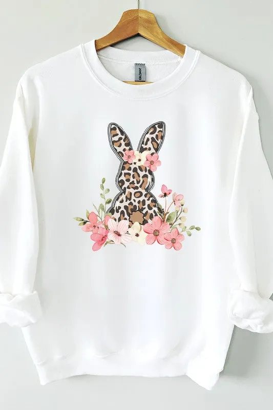 Easter Leopard Bunny Graphic Sweatshirt