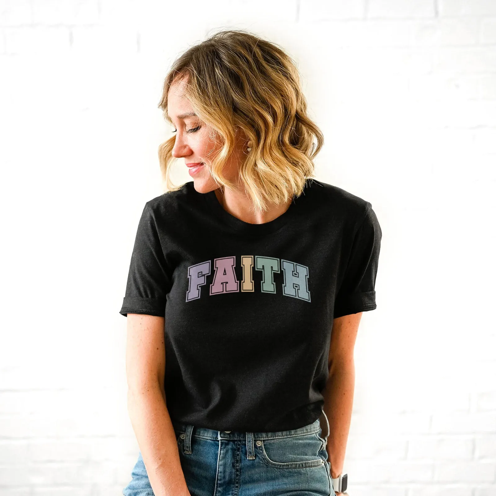 Faith Block Pastel Tee