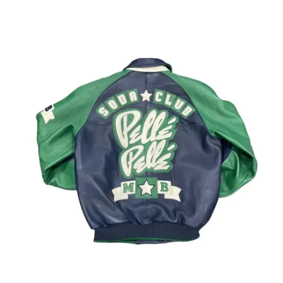 Genuine High Quality Best Sales Pelle Pelle Soda Club Green Black Jacket