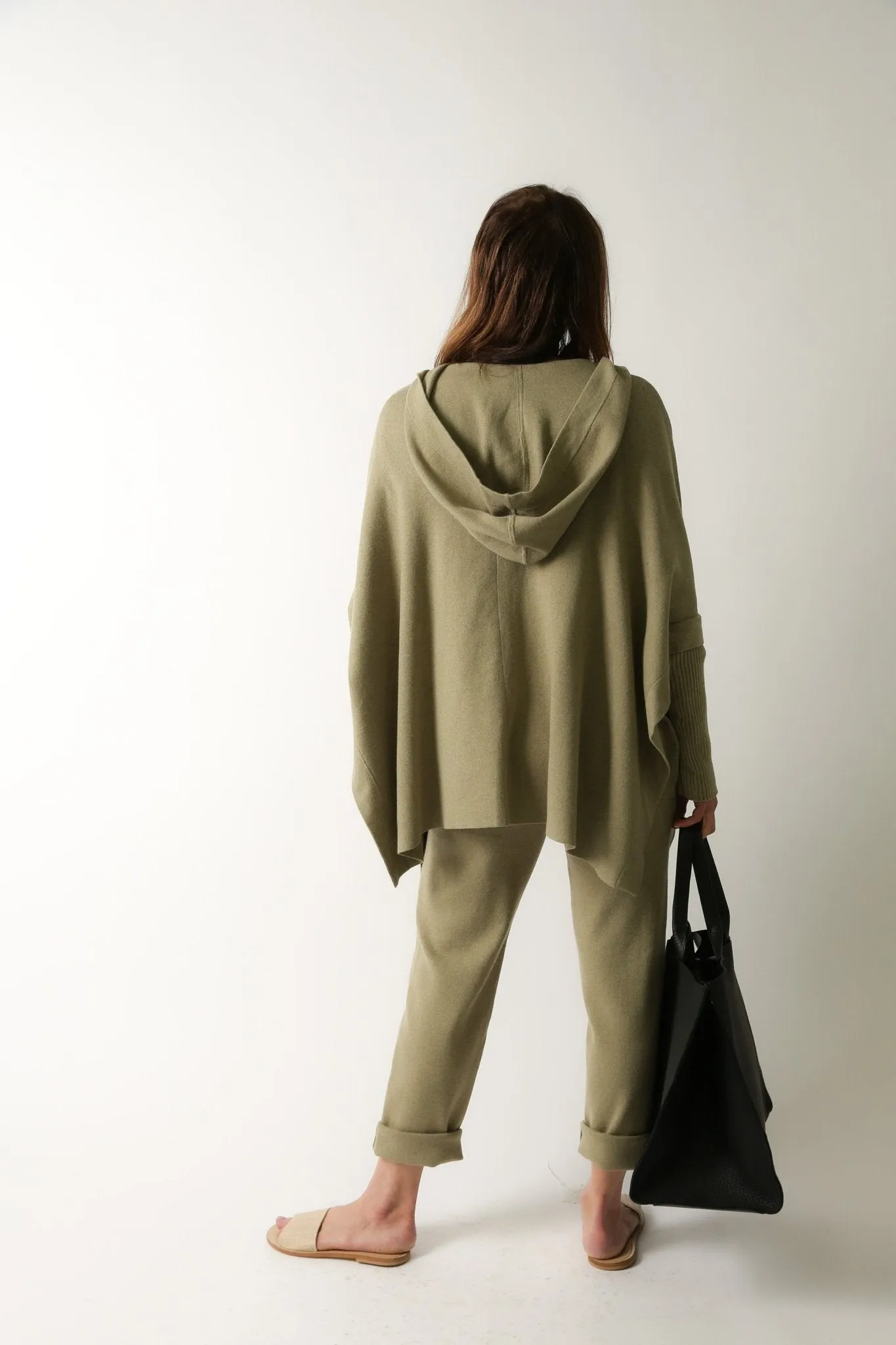 HARPER HOODED CAPE IN DOUBLE KNIT PIMA COTTON STRETCH LIMITED EDITION COLORS