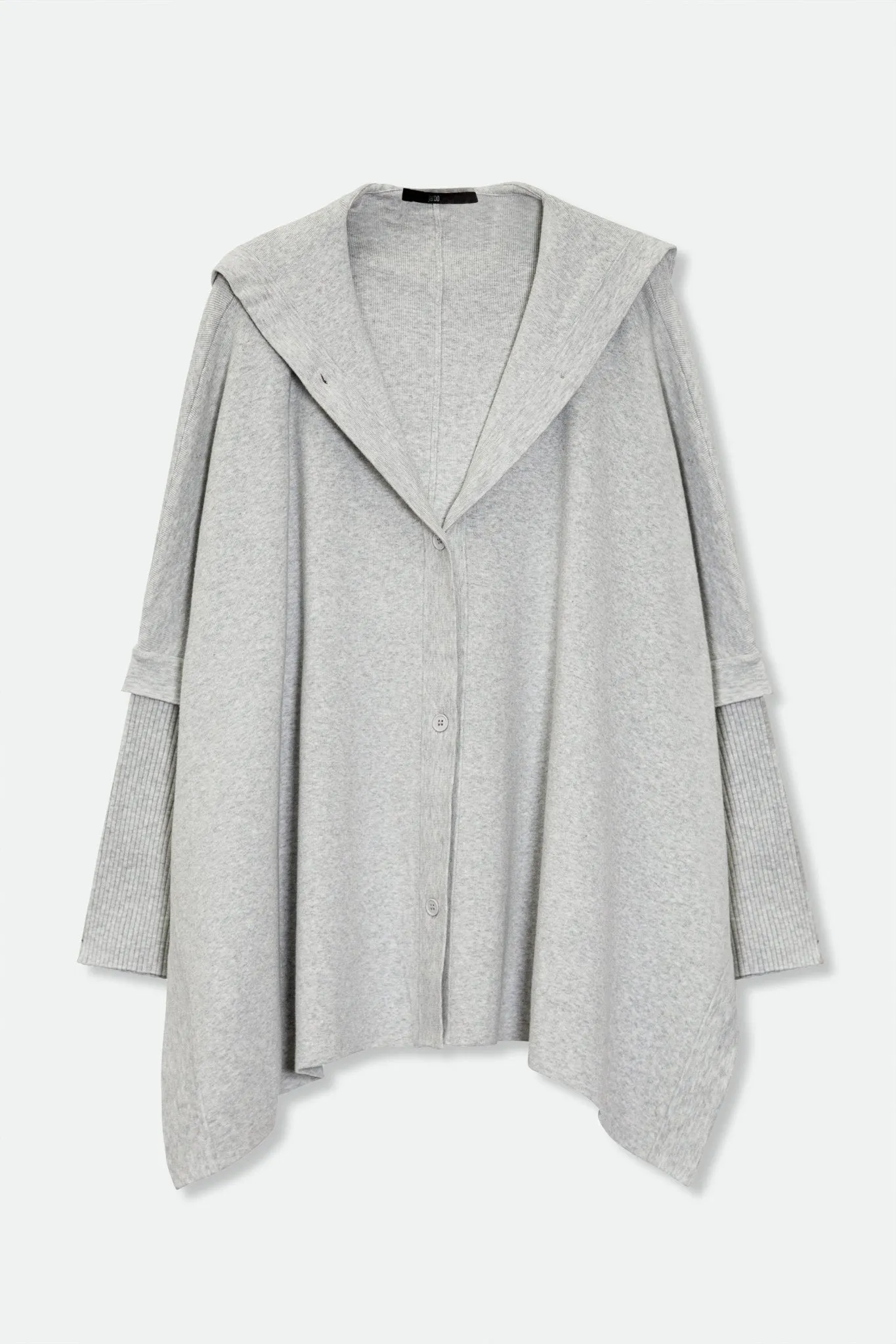 HARPER HOODED CAPE IN DOUBLE KNIT PIMA COTTON STRETCH LIMITED EDITION COLORS