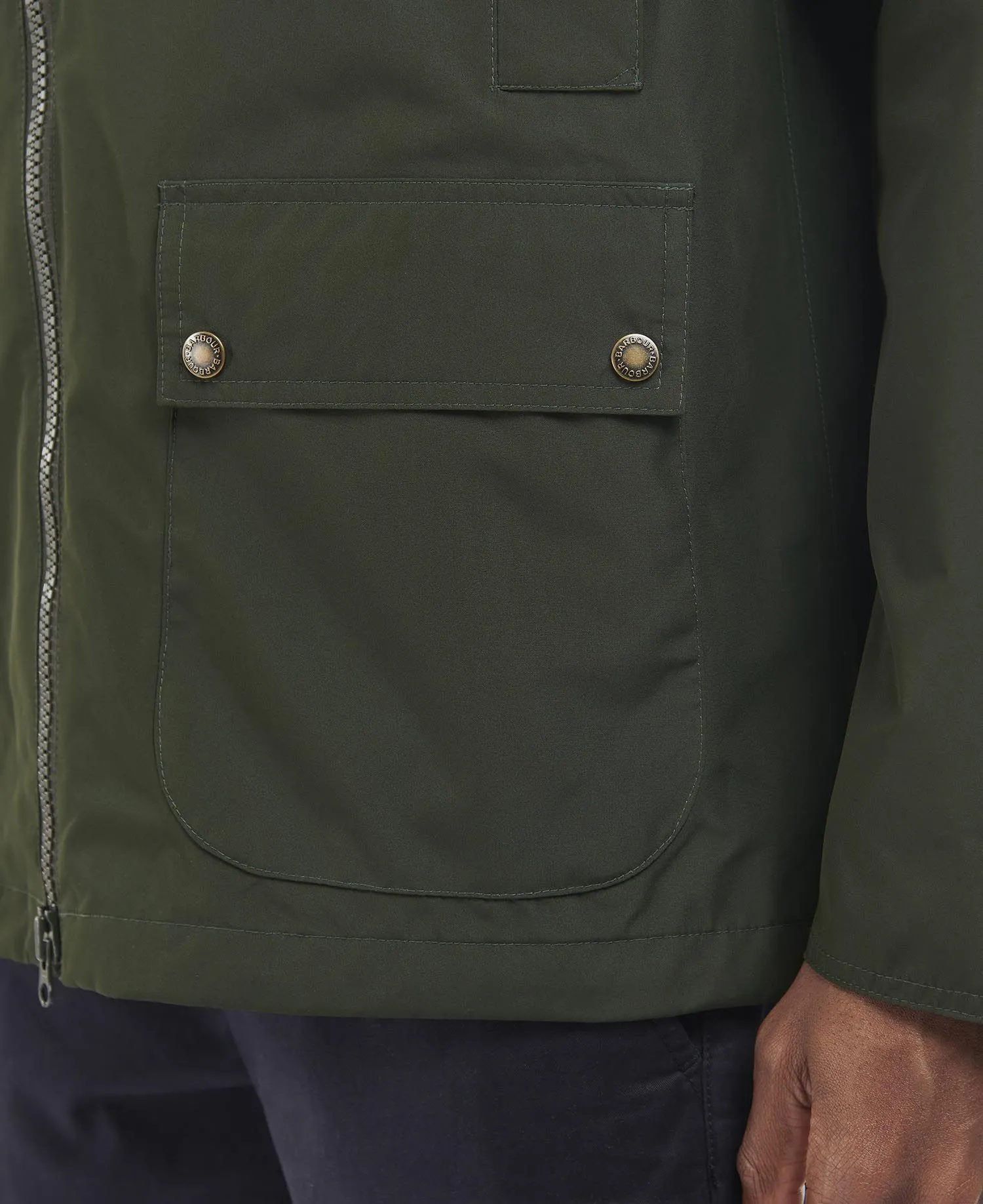 Hooded Domus Waterproof Jacket - Sage/Classic