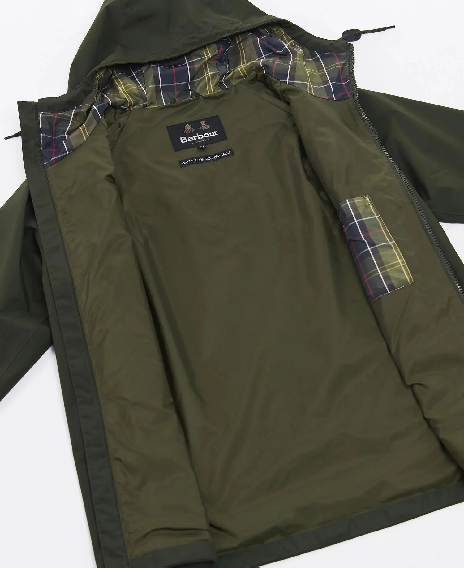 Hooded Domus Waterproof Jacket - Sage/Classic