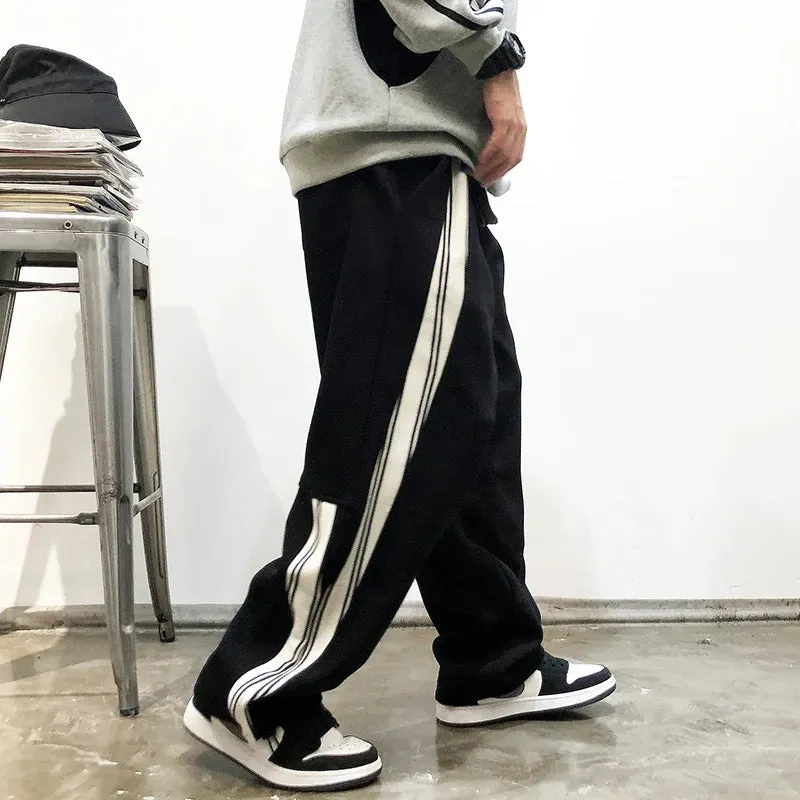 Korean Streetwear Striped Sweatpants - High Quality Casual Sports Jogging Pants