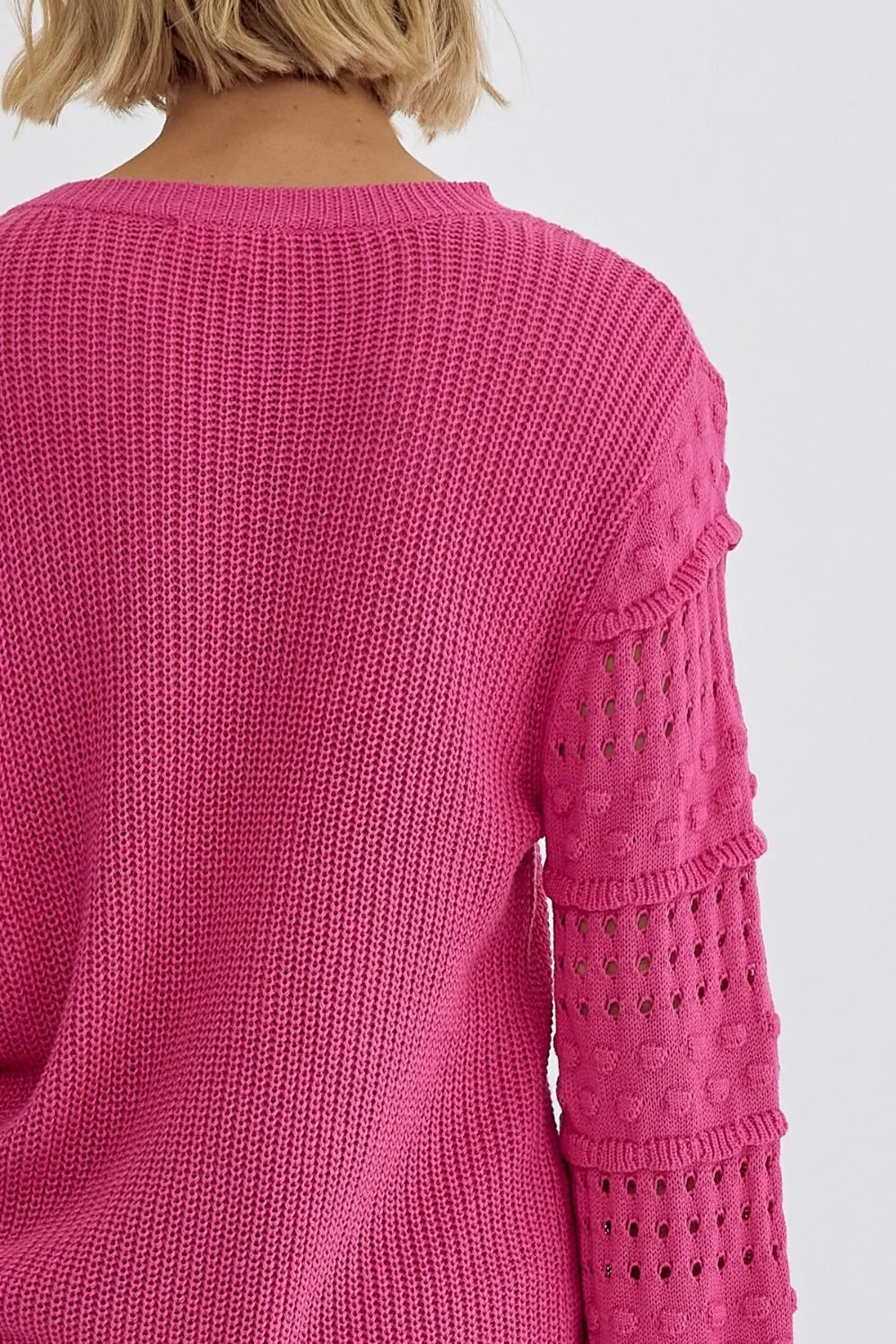 Love & Happiness Knit Sweater - Hot Pink