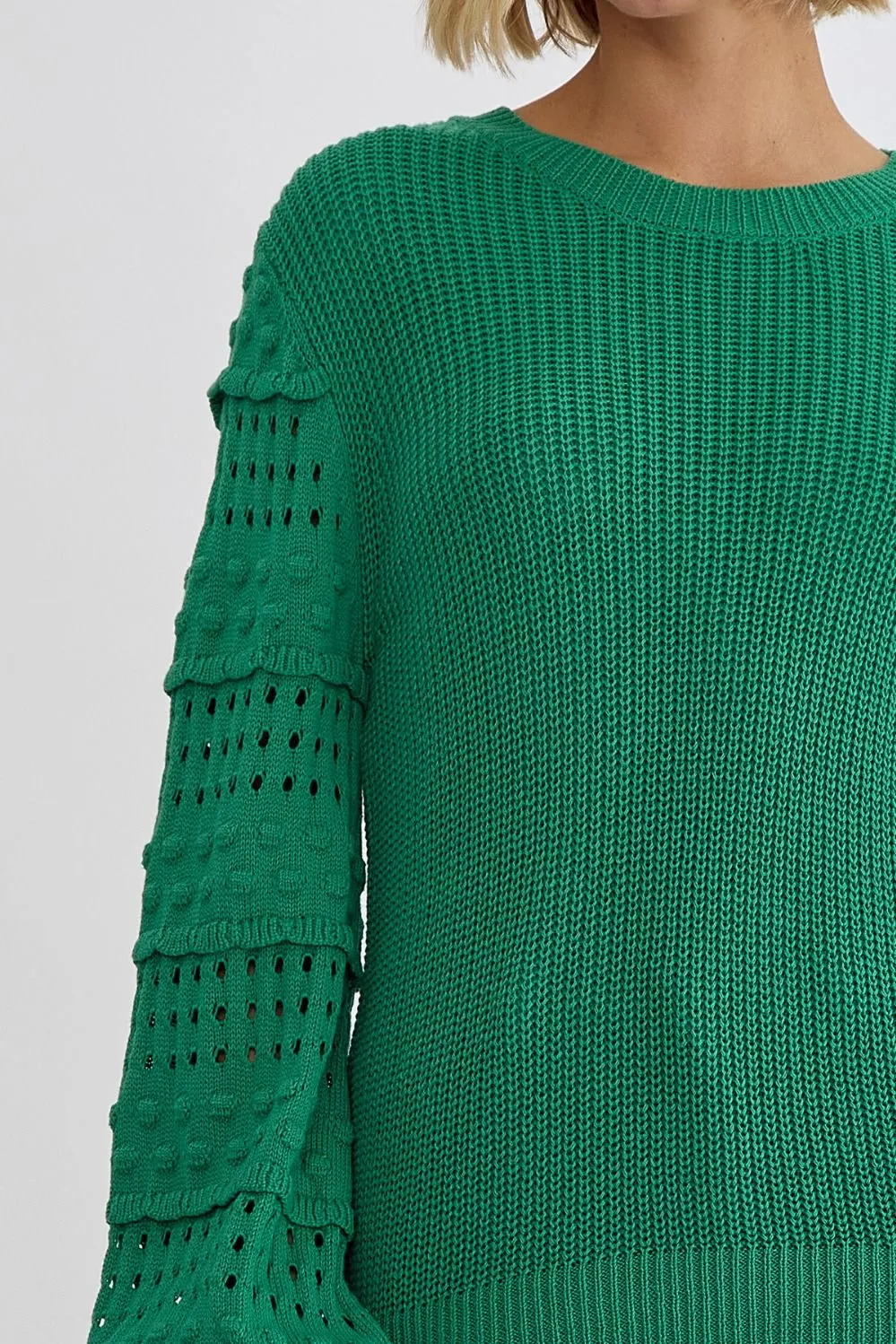 Love & Happiness Knit Sweater - Kelly Green