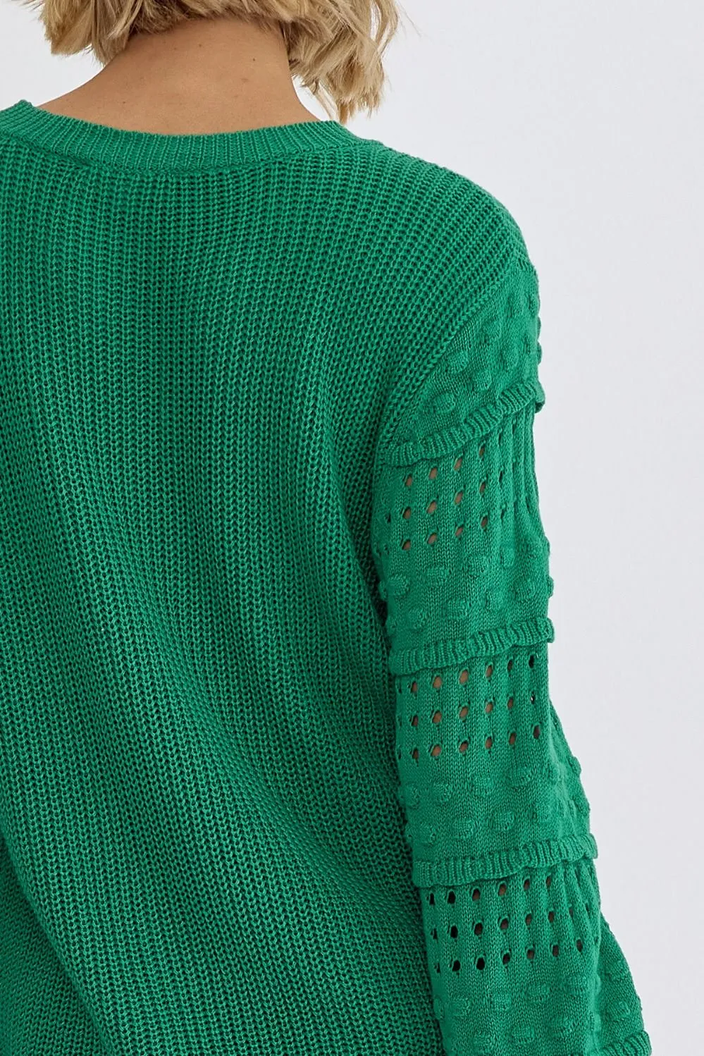 Love & Happiness Knit Sweater - Kelly Green