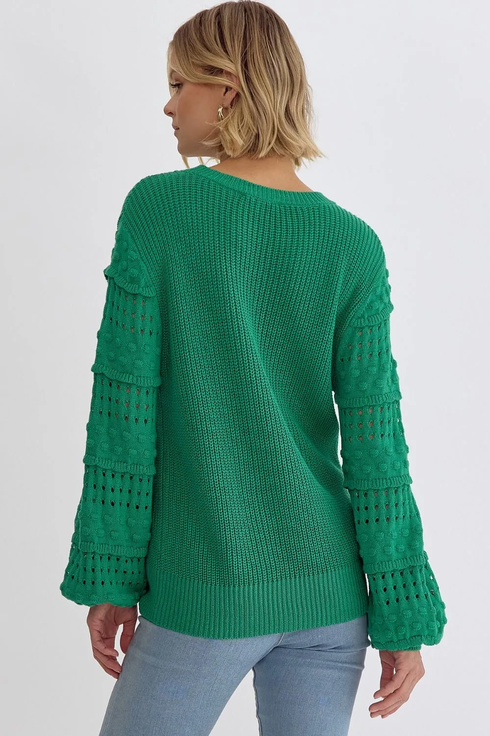 Love & Happiness Knit Sweater - Kelly Green