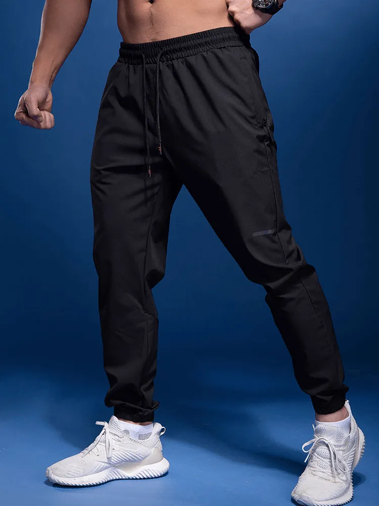 Male Elastic Waist Run Sports Joggers With Zipper Pockets / Sportswear for Men - SF1421