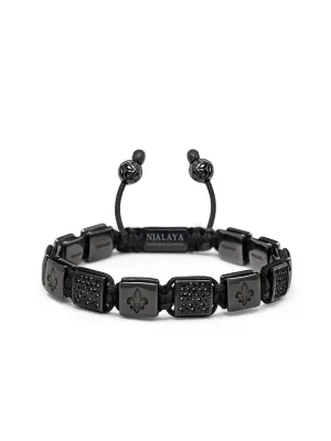 Men's Ceramic Flatbead Bracelet in Black