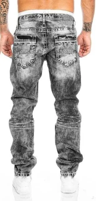 Men's Relaxed-Fit Stone Wash Denim Jeans