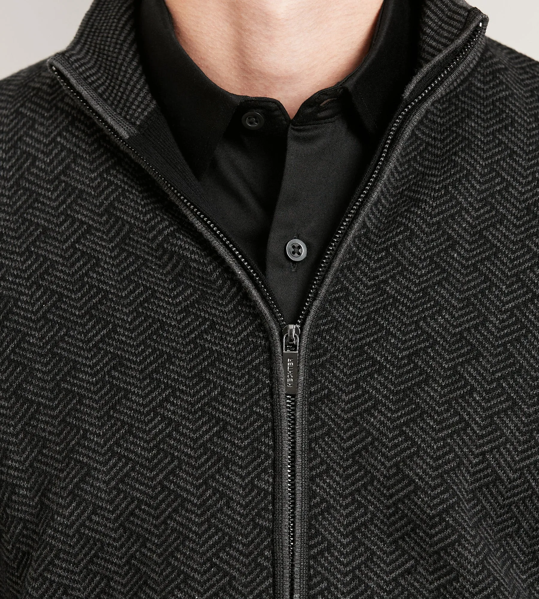 Modern Fit Long Sleeve Full Zip Sweater