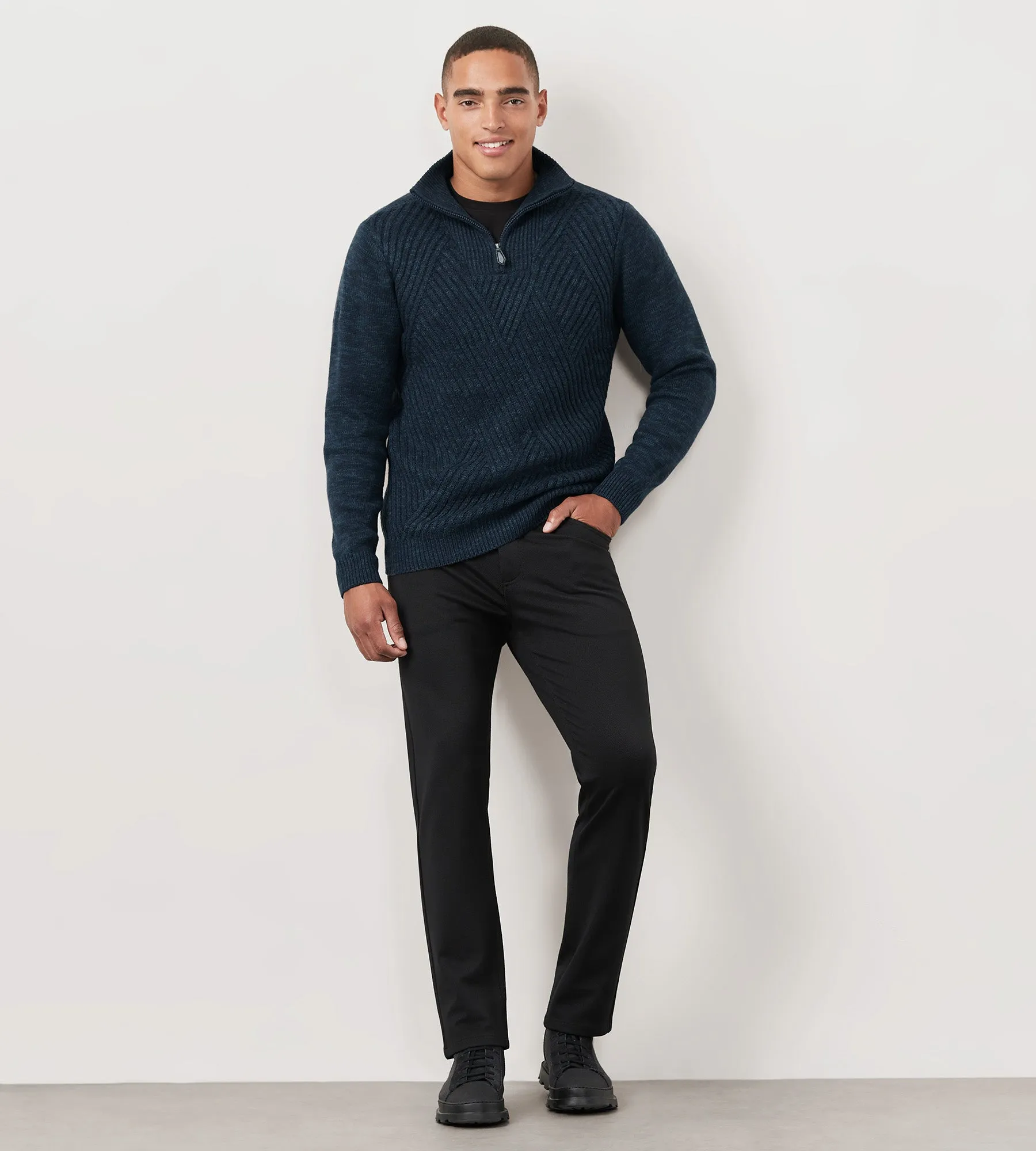 Modern Fit Long Sleeve Quarter-Zip Sweater