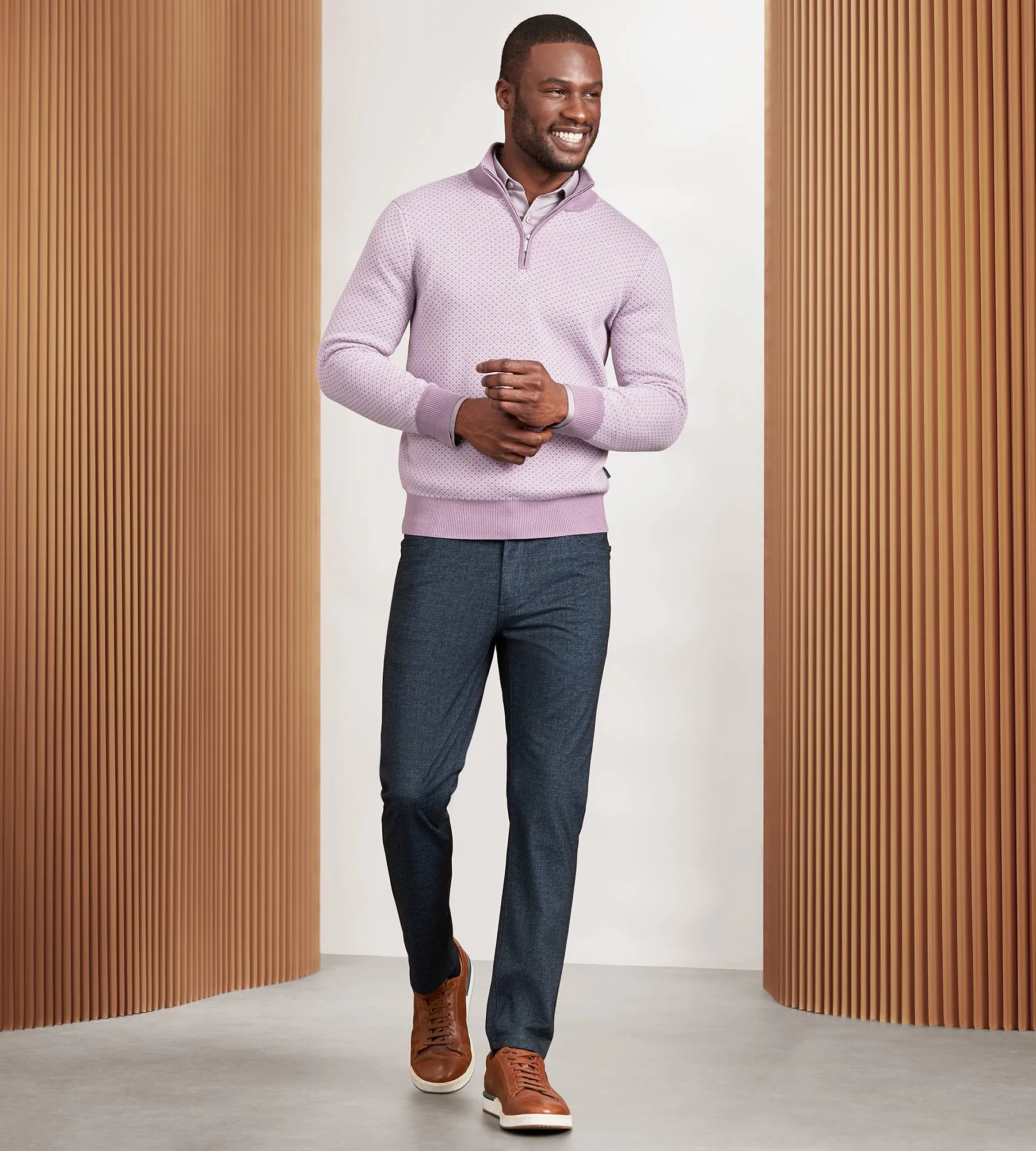 Modern Fit Long Sleeve Quarter-Zip Sweater