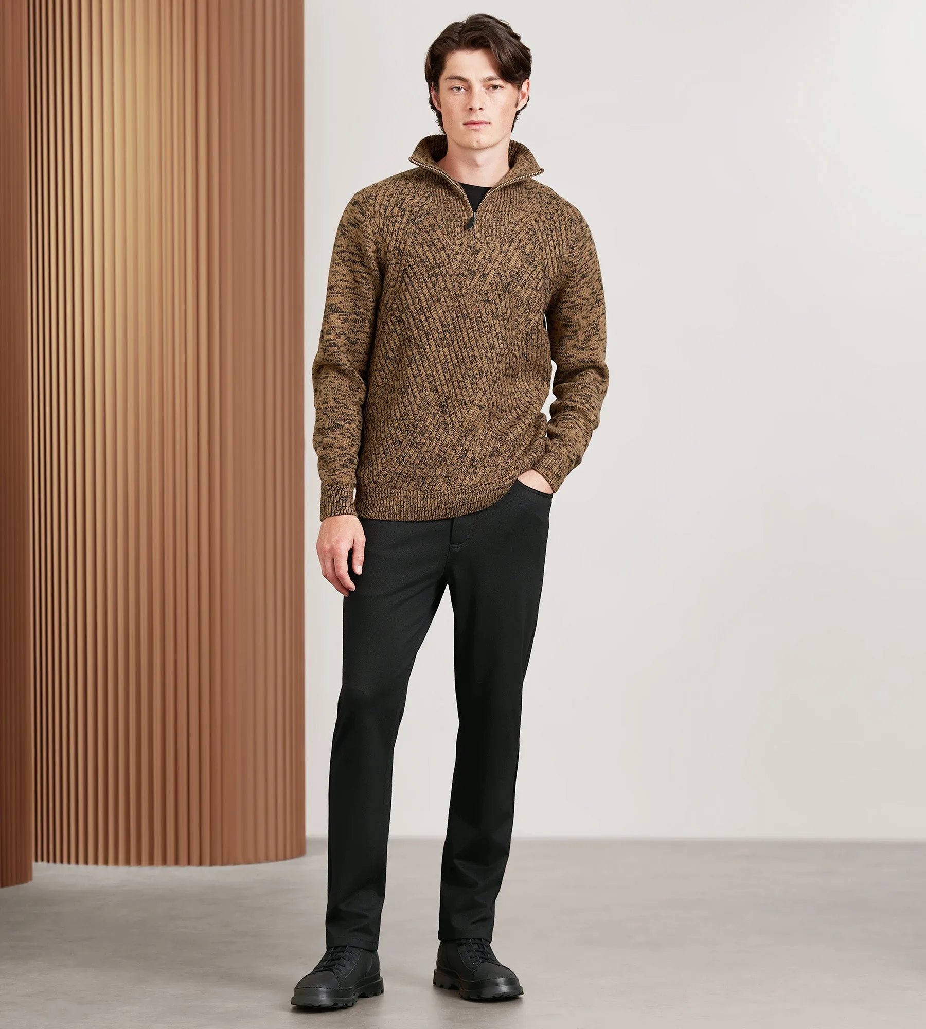 Modern Fit Long Sleeve Quarter-Zip Sweater