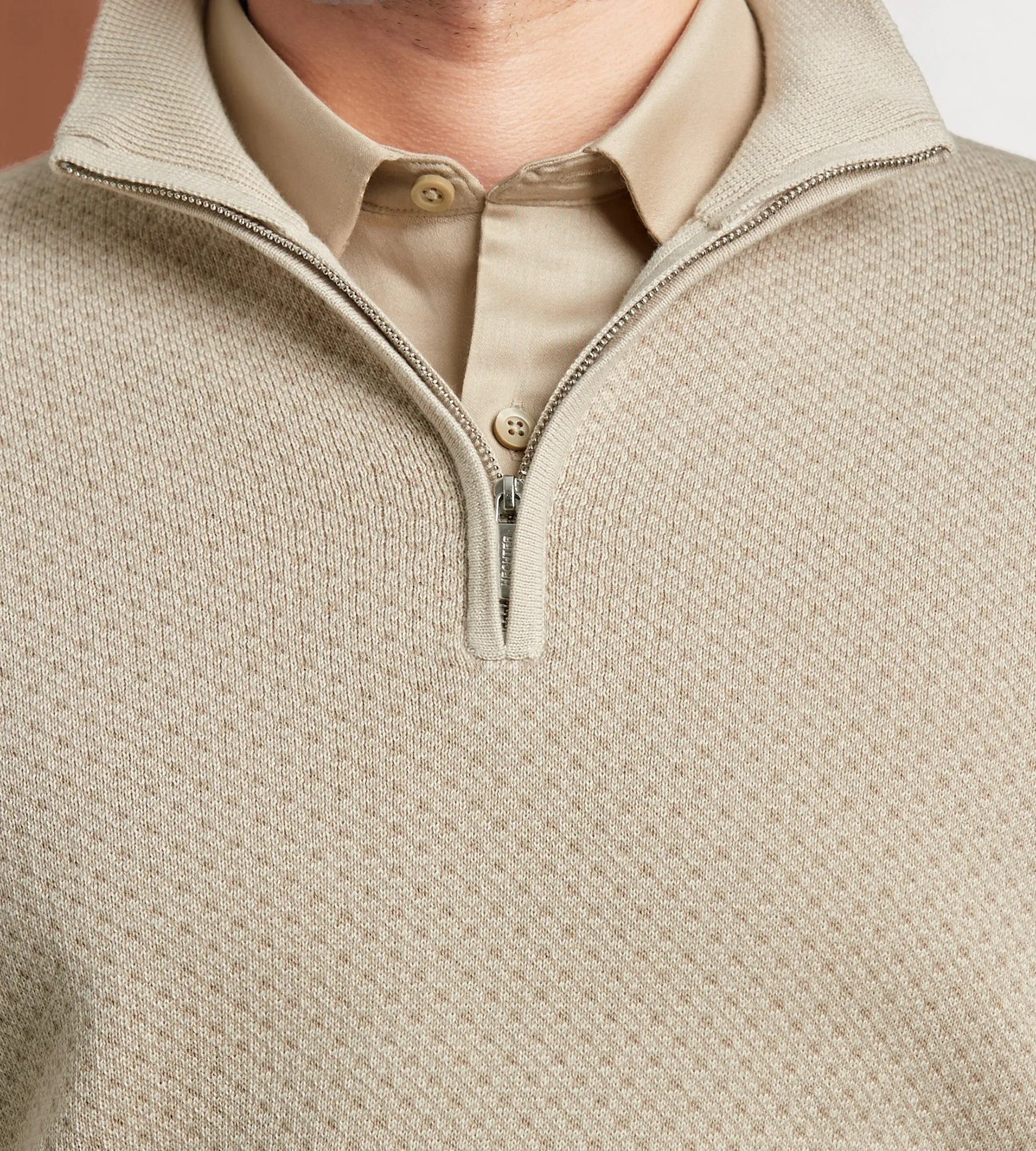 Modern Fit Long Sleeve Quarter-Zip Sweater