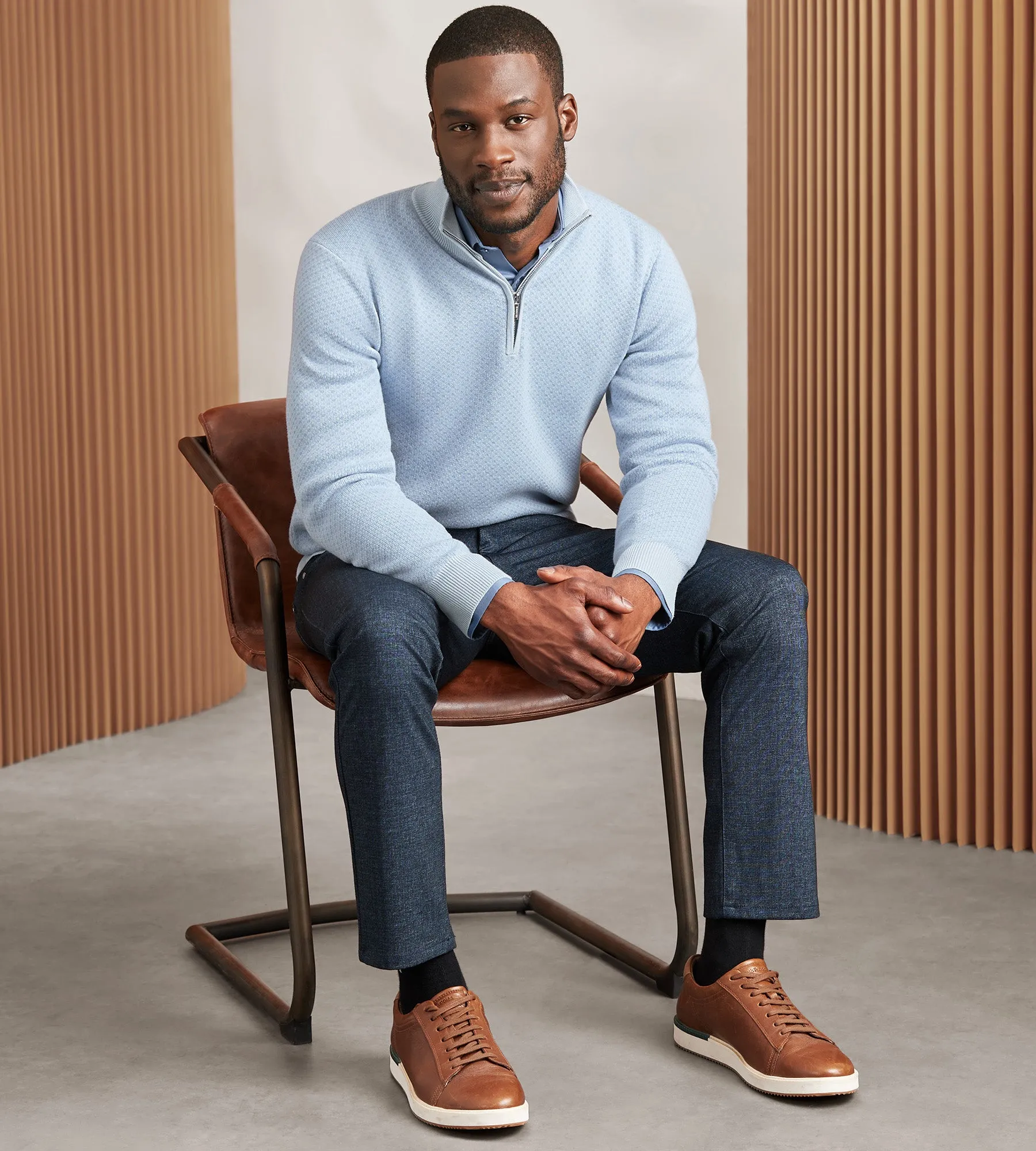 Modern Fit Long Sleeve Quarter-Zip Sweater