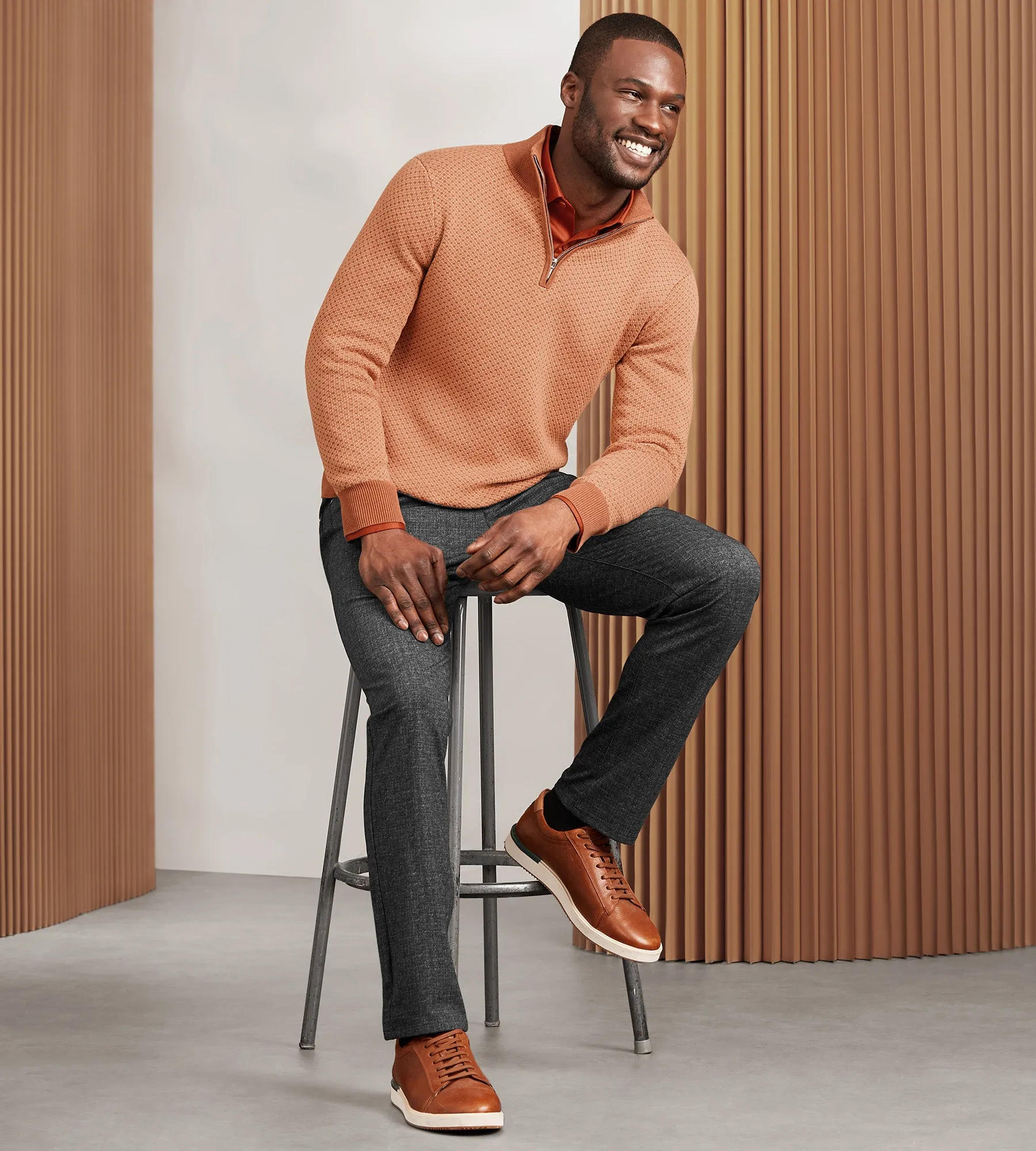 Modern Fit Long Sleeve Quarter-Zip Sweater