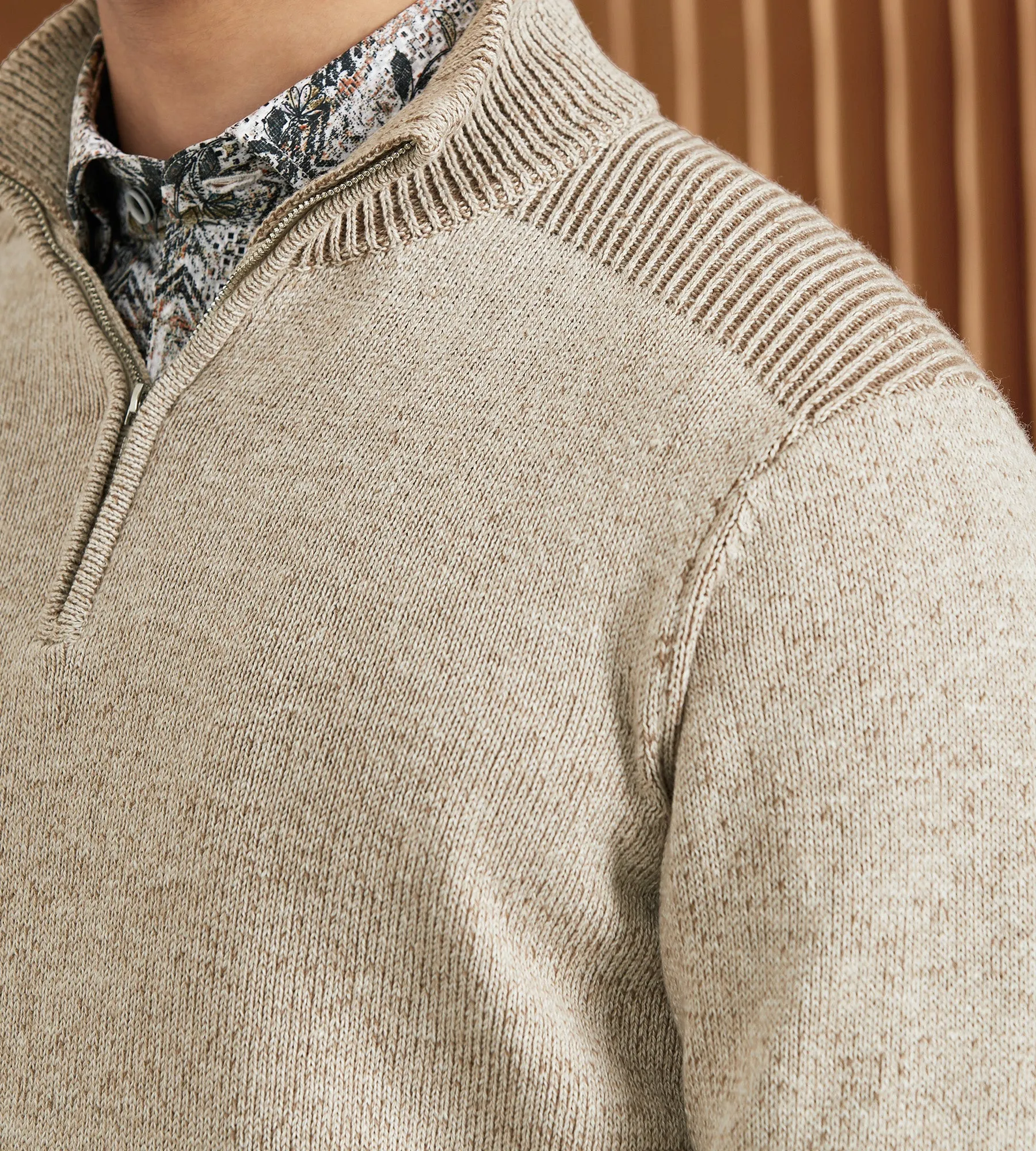 Modern Fit Long Sleeve Quarter-Zip Sweater