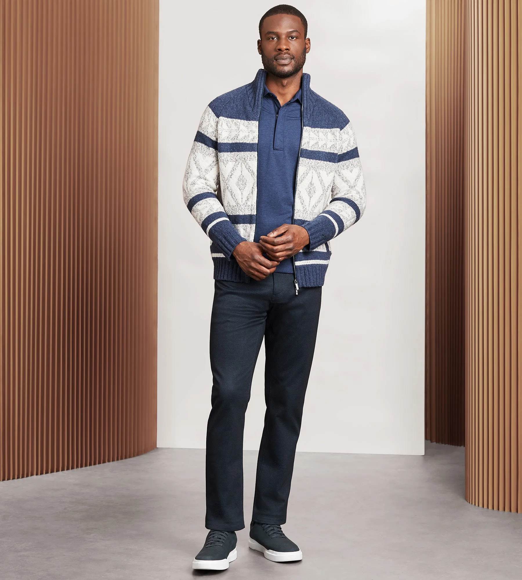 Modern Fit Nordic Full Zip Sweater