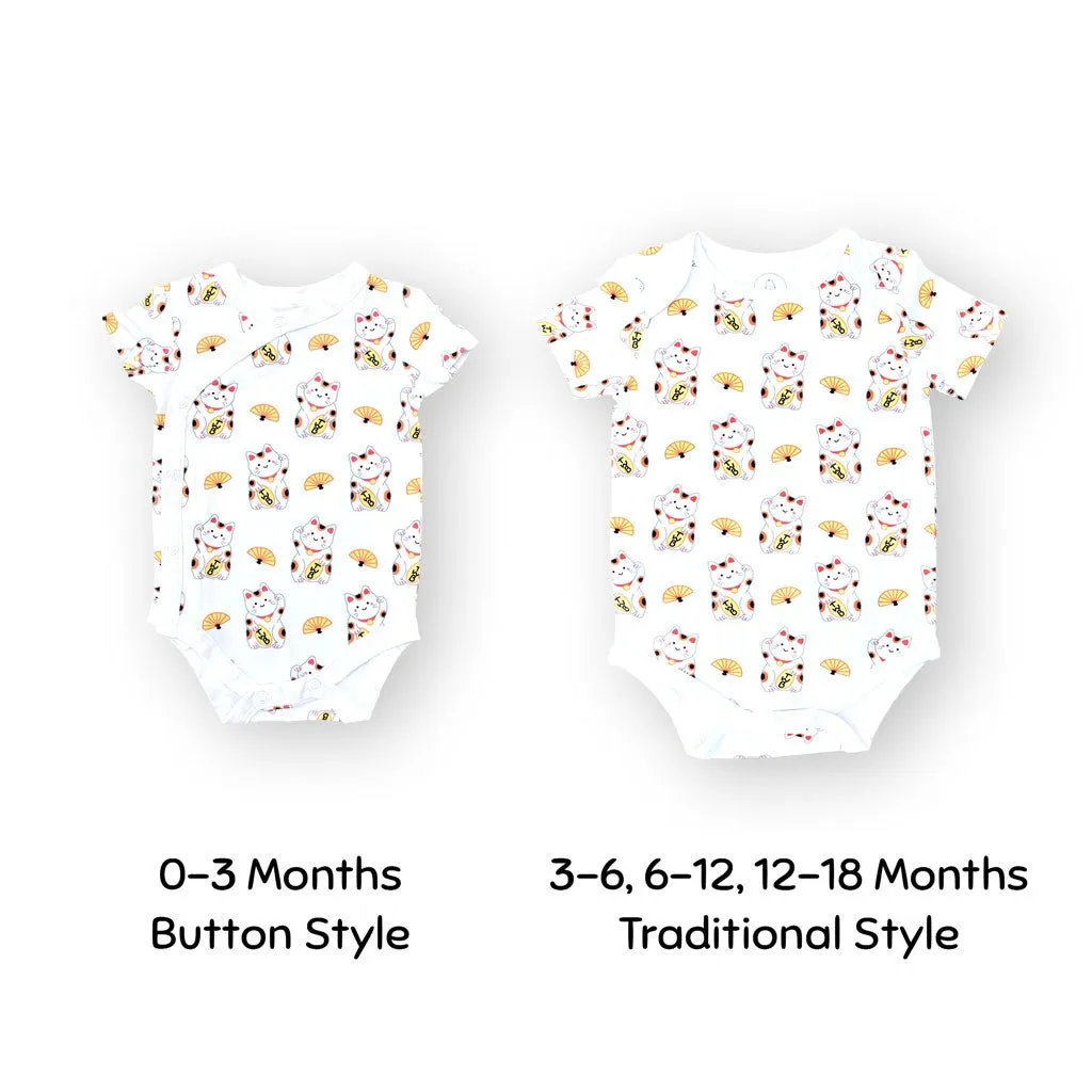 Mommy & Me Set Organic Cotton T-Shirt   Onesie - Lucky Cat Maneki Neko