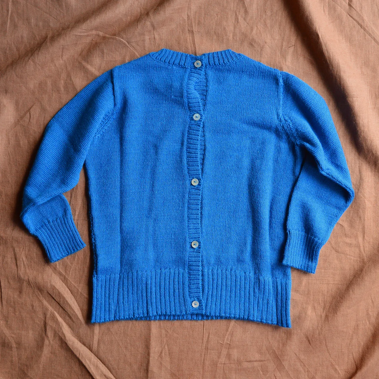 Moss Stitch Jumper - Alpaca/Merino - Cobalt (18m-8y)