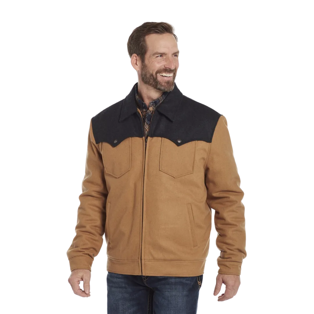 Sidran Men's Two-Toned Wool Melton Zip Front Ranch Jacket