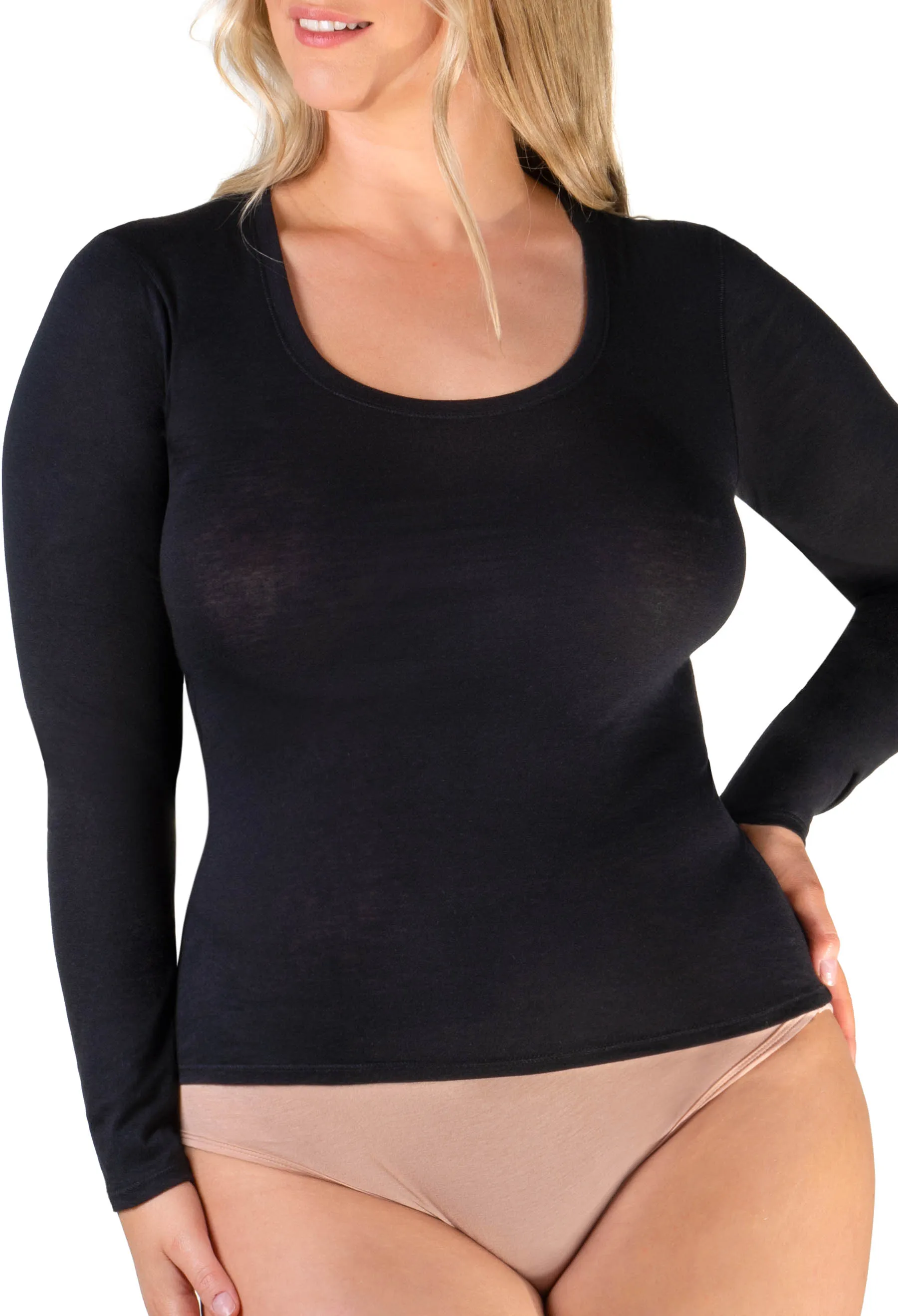 Superfine﻿ 100% Cotton Long Sleeve Top - 2 Pack