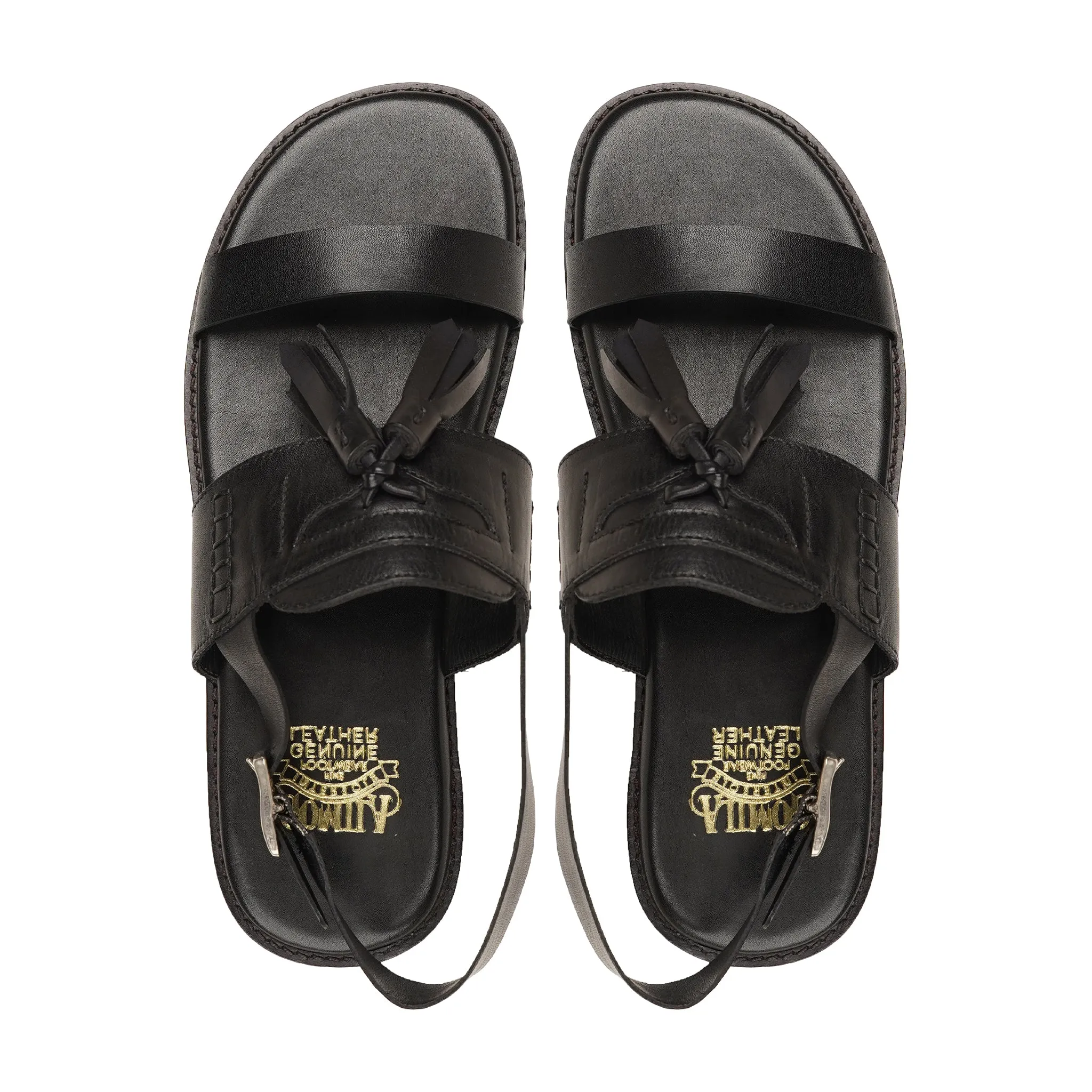 Suzume - Men's Black Calf Leather Sandal