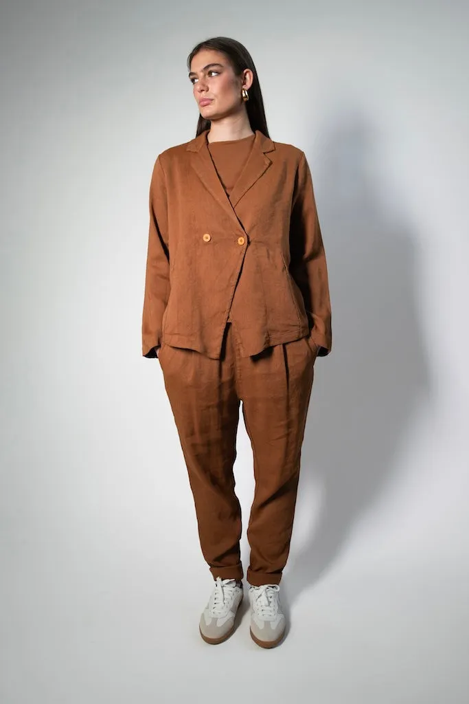 Transit Par Such Elasticated Slim Pant in Rust