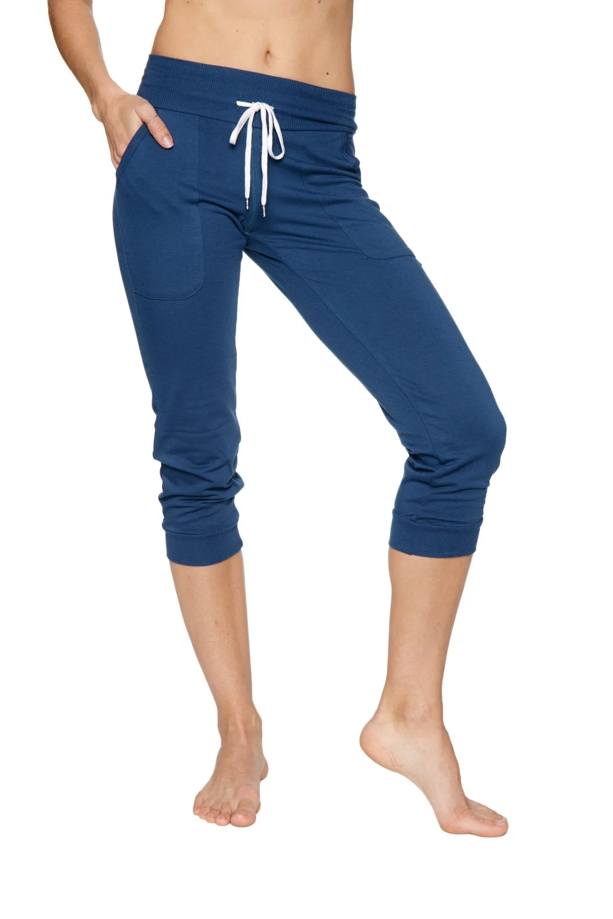 Women's Cuffed Jogger Yoga Pant (Solid Royal Blue)